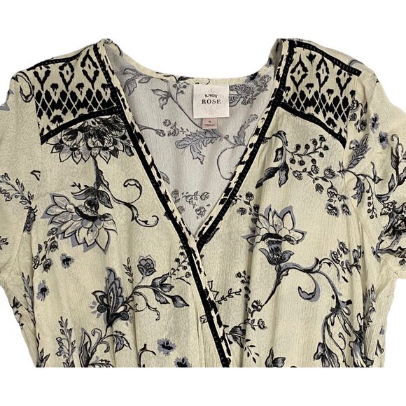 KNOX ROSE Women Maxi Dress Long Sleeve Sz S Cream Gray Cottagecore Boho 59-5 - Picture 5 of 15